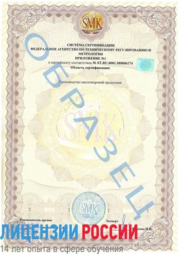 Образец сертификата соответствия (приложение) Юбилейный Сертификат ISO 22000